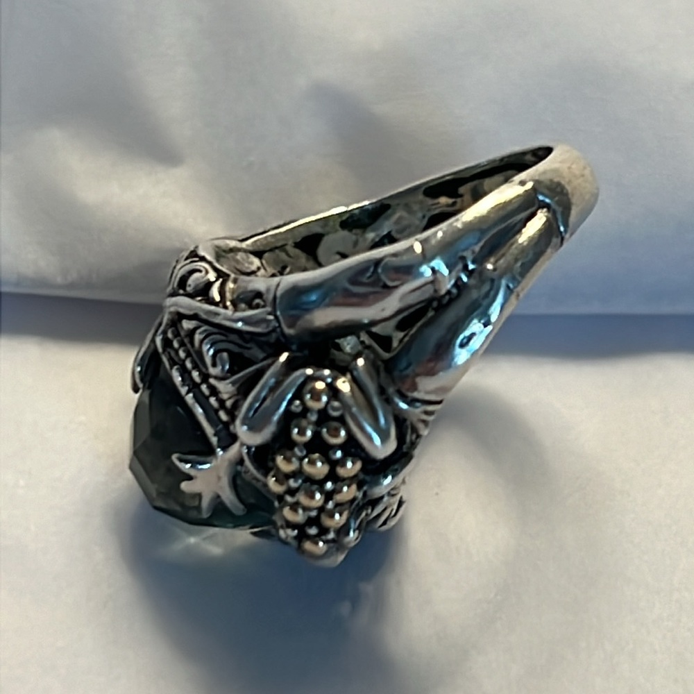 Silver & Gold Frog Statement Ring - image 4